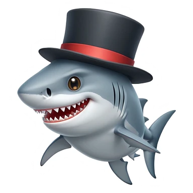 shark wearing a top hat sticker