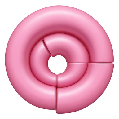 3D digital emoji-style illustration of a symbolic endometrium, featuring a smooth pastel pink circular shape with three concentric layers in varying shades of pink, soft lighting, Apple-style realistic shine, and a transparent background. sticker