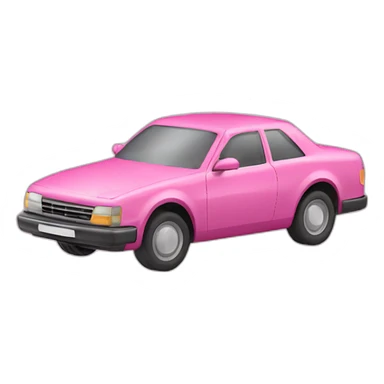 Une voiture rose servie sur un plateau  sticker