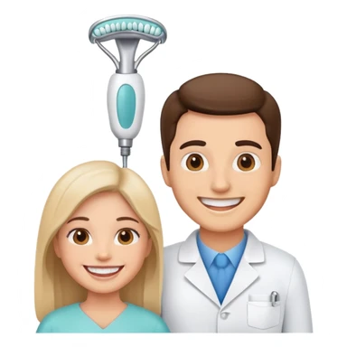 dentist with patient sticker