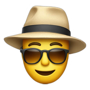 un bonhomme avec un chapeau et des lunettes de soleil sticker