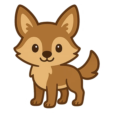 flat toon cute coyote sticker