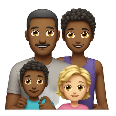 white dad with kids sticker