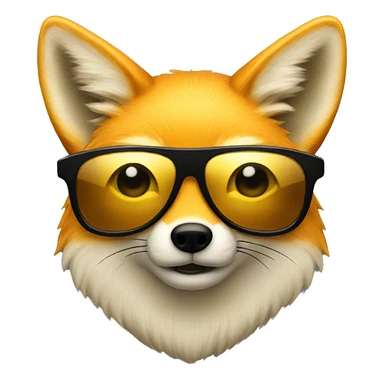 golden fox with sunglasses sticker