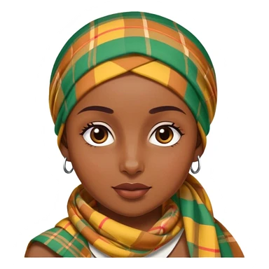 Coiffe en tissu madras Antillais  sticker