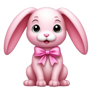 cute pink bunny with a bow sticker