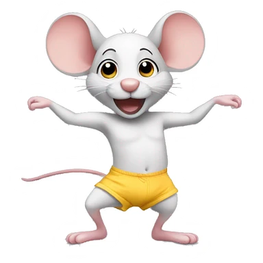 mouse in underwear dancing sticker
