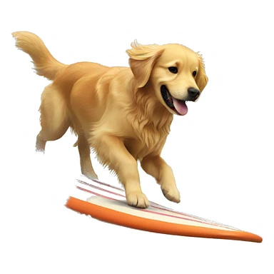Golden retriever surfing  sticker