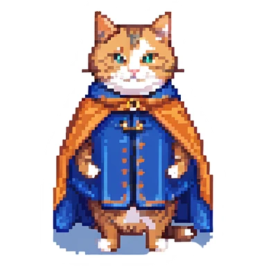 a very smart cat with a blue cape sticker