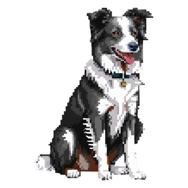 Merle border collie dog sitting sticker