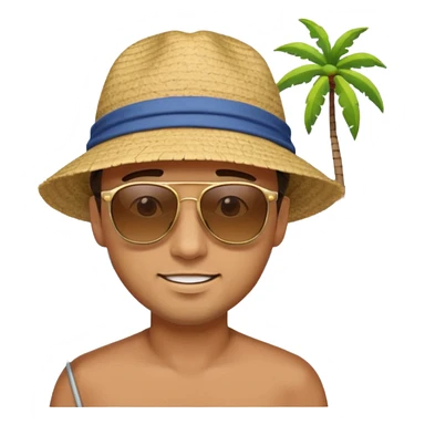 man on beach sticker