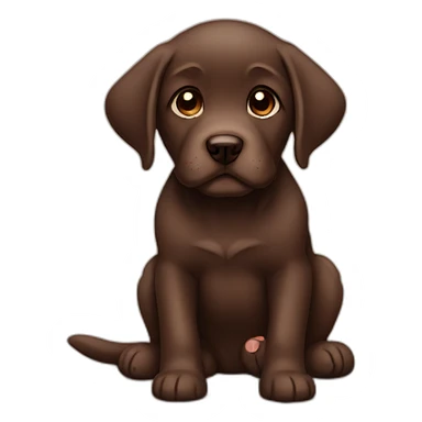 cute sad puppiebchocolate labrador sticker