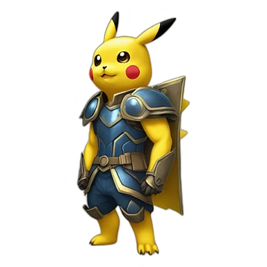 pikachu svec le casque de l’armure d’or des gemeaux sticker