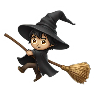harry potter on broom sticker