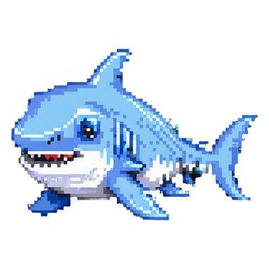 adorable small shark with blue shoes sticker