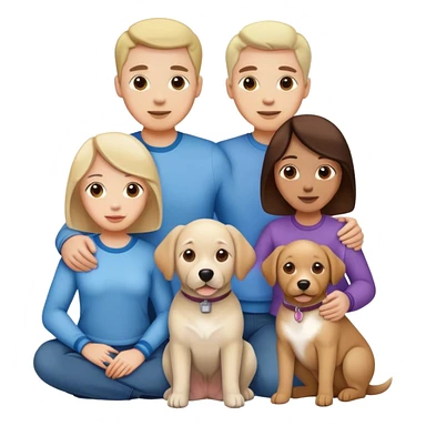 Family and their dog sticker