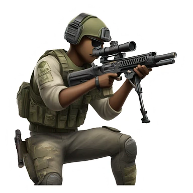 Call Of Duty character with a sniper rifle  sticker