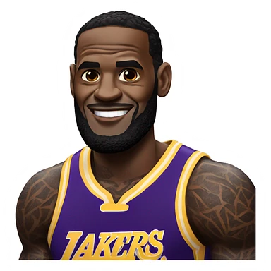 Lebron James in a laker jersey sticker