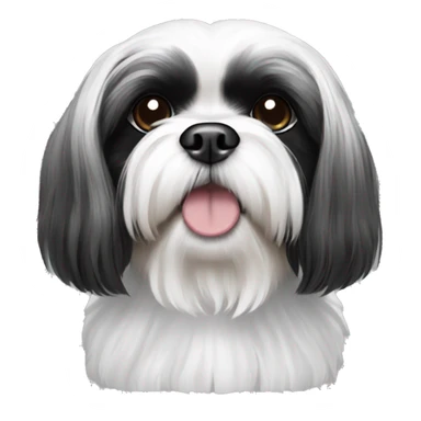 Black and white Shih Tzu sticker