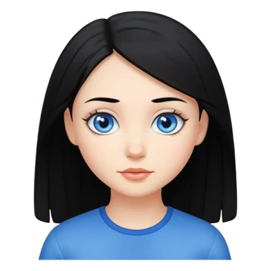 Chica de pelo negro y color de piel blanca con ojos azules sticker