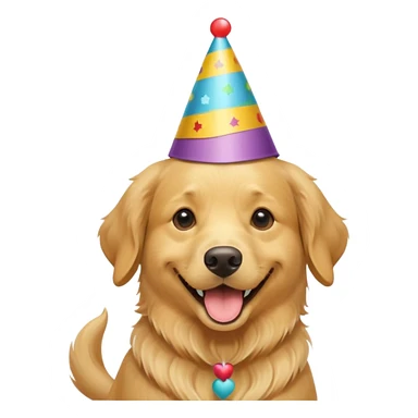 dog with party hat sticker