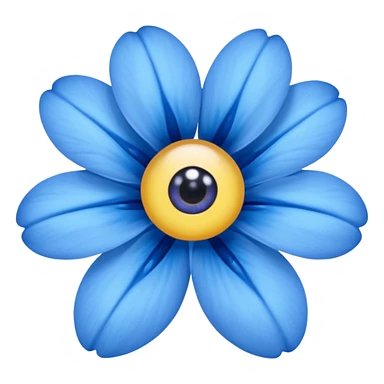 blue flower with two eyes sticker