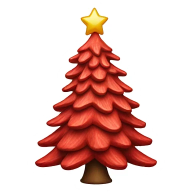 Red christmas tree sticker