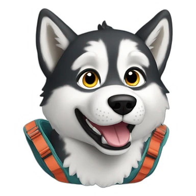 husky skydiver sticker