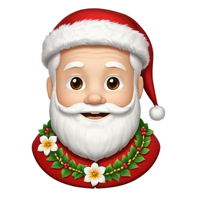 santa with flower hawaii necklace sticker