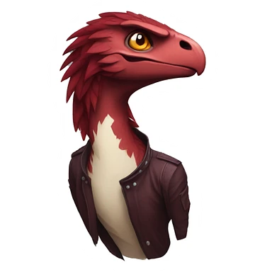 Cool edgy Maroon-colored raptor with red mane sticker
