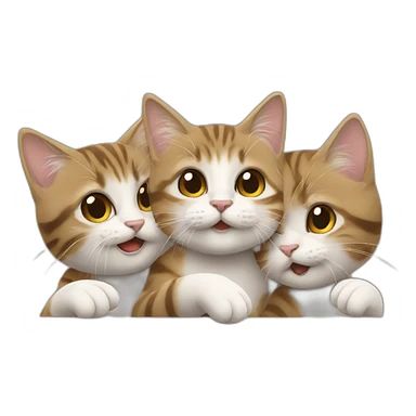 Trois chats qui se battentent sticker