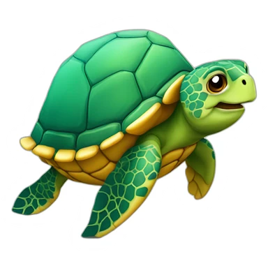 Tortue sur dauphin sticker