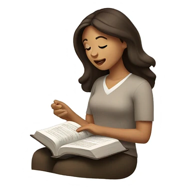 Brunette woman reading Bible sticker