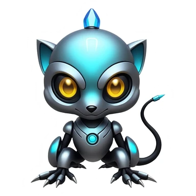 Futuristic shiny cyberpunk-Fakémon-Pokémon-creature sticker