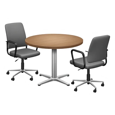 table and three office chairs sticker