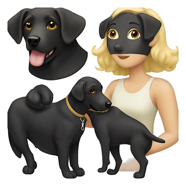 Black lab with blonde girl sticker
