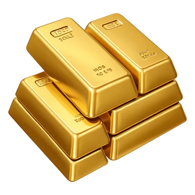 several gold bars, realistic lighting, no text or engravings, smooth surface sticker