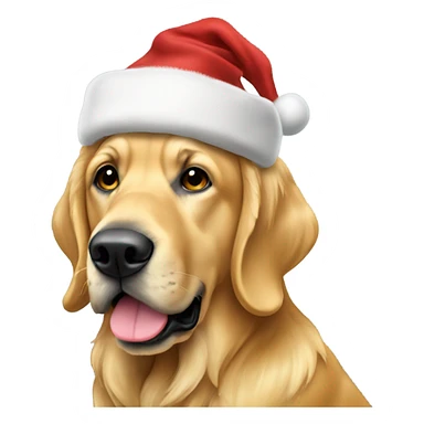 Golden treiver con gorro de papa noel sticker