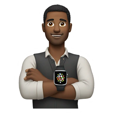 Men with Apple Watch  sticker