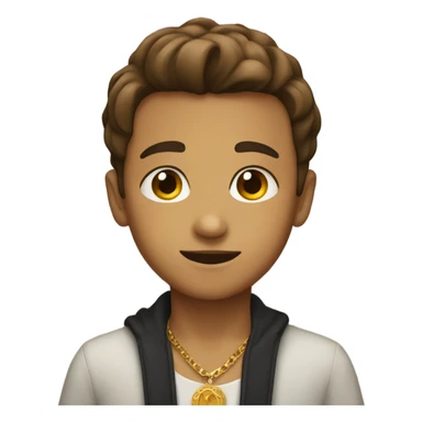 boy with necklace and brown eyes sticker