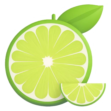 realistic fresh lime icon without eyes nose mouth sticker
