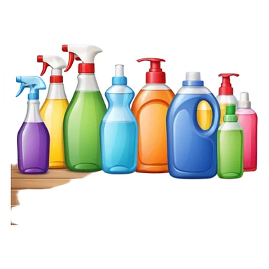 cleaning products on a table sticker