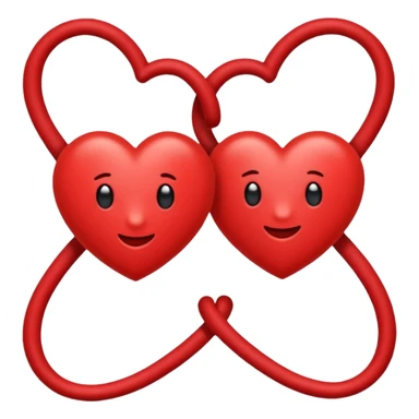 Ein rotes Bsnd zwischen zwei Herzen sticker