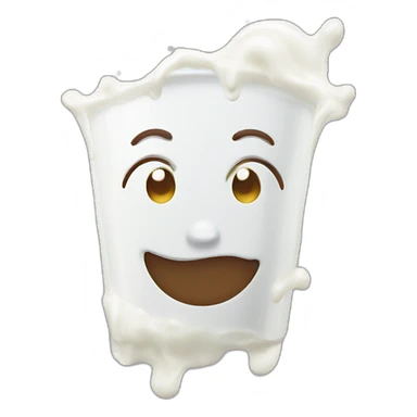 face splashed with milk sticker