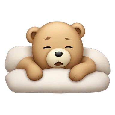 Cute teddy bear sleeping sticker