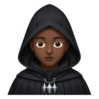 Pointy black hood, black cloak sticker
