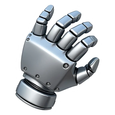 robotic metal fist from behind sticker