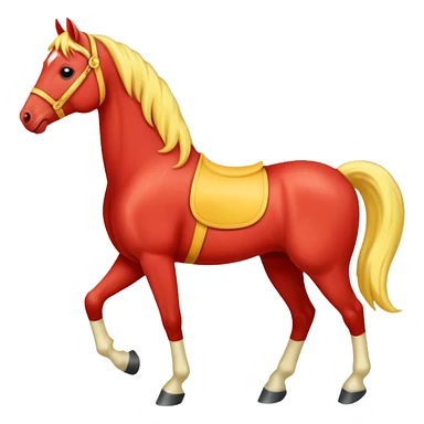 Cavalo vermelho e amarelo pastel sticker