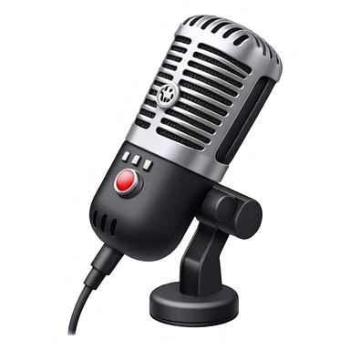 a microphone with a mute indicator sticker