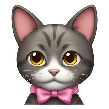 cat with pink bow sticker